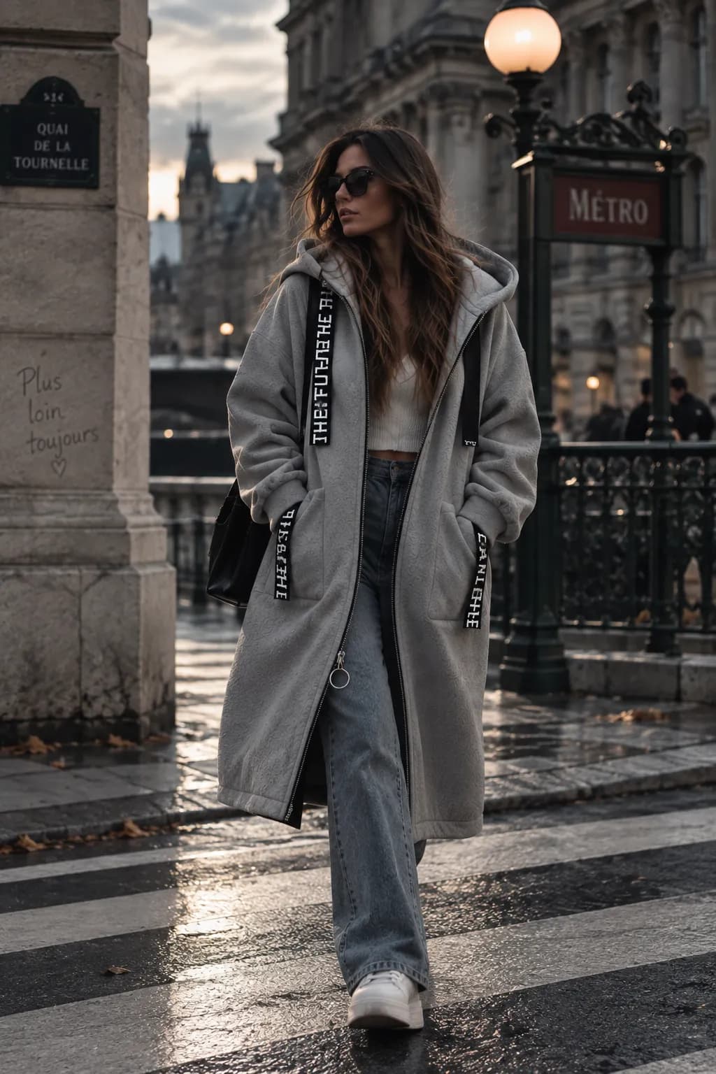 The Fleece Coat in motion — Paris street