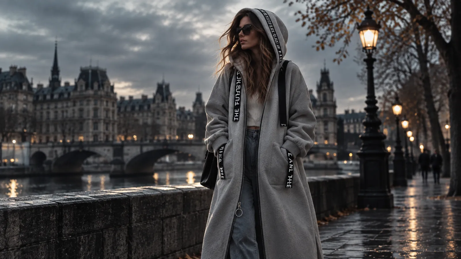 Cold city campaign — riverside at dusk
